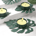 thumbnail image 5 of ACDANC 3 Pcs Candle Holder Desktop Ornament with Leaf Shape Design Green Metal Turtle Leaf Candle Holder for Home Decor Medium, 5 of 5
