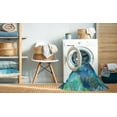 thumbnail image 2 of Ahgly Company Tapis d'Intérieur Rond Lavable en Machine Bleu Transitionnel, 7 Pieds Rond, 2 of 7