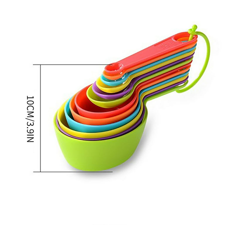 MASKEY Plastic Measuring Cups and Spoons Set，Dry Measuring cups