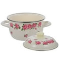 thumbnail image 3 of Olla esmaltada con asa y tapa, con estampado de flores, para sopa y comida, 3 of 6