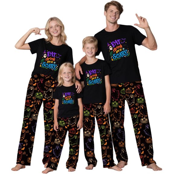 Halloween Matching Pajamas for Family, Soft Couples Outfit for Holiday Party