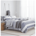 thumbnail image 2 of Say Yes Bedding Contemporary Series 3-Piece Blue Striped Comforter Sets, King, 2 of 6