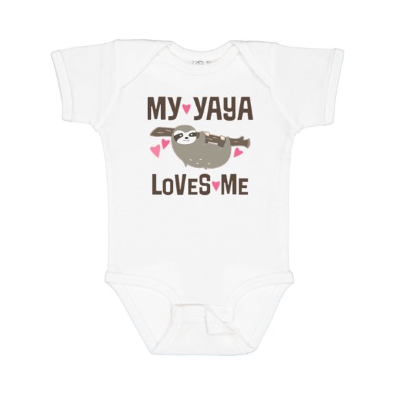Inktastic My Yaya Loves Me Sloth Girls Baby Bodysuit