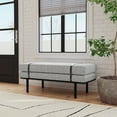 thumbnail image 2 of HomePop Modern Industrial Upholstered Bench with Metal Base, 46"W x 20"D x 18"H, White Boucle/Black, 2 of 8