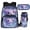 Purple Cherry Blossom Axolotl Print, variant on Bulopur Cherry Blossom Print Kids Backpack Set 4 Pcs Axolotl Waterproof Kids School Bag with Pencil Case and Water Bottle Cover for Little Girls