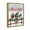 thumbnail image 3 of Moo-rry Christmas Holiday Snowy Cows Holiday Graphic Art Metallic Gold Framed Art Print Wall Art, 3 of 6