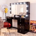 thumbnail image 4 of Boahaus Luna Vanity Desk with Mirror and Lights – 7 Drawer Makeup Vanity Table with Storage and Power Outlet, 4 of 12