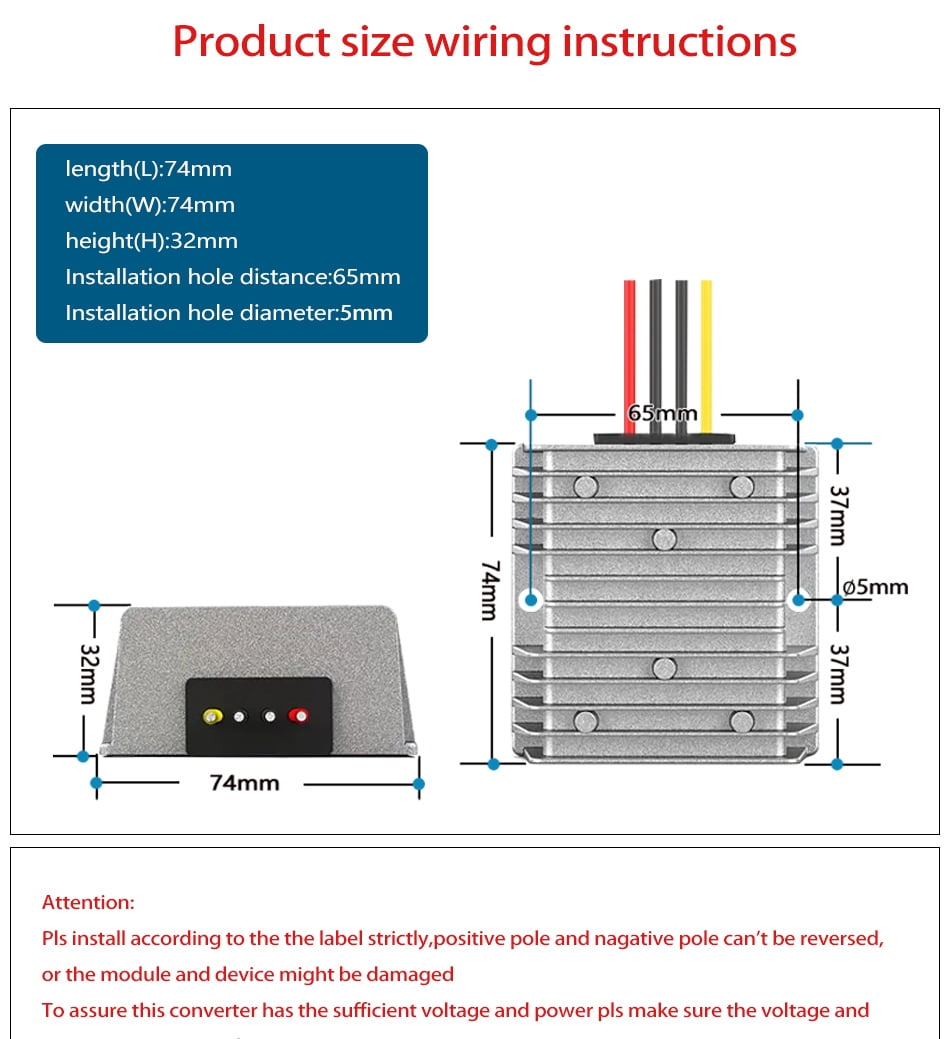 9-35V to 12.6V 5A 12V Lithium Battery Charger Dual Battery System Boost Step-down DC Lead Acid Battery Charger