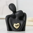 thumbnail image 4 of wtgtog Golden Heart Abstract Ceramic Ornaments, Couple Cuddle Design Male Female Figures, Decorative Statue for Home, Bookshelf Desk Coffee Table Decor, Valentine's Day Gift, Love Emblem, 4 of 6
