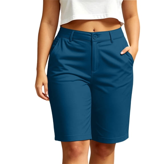 Shorts for Women Trendy,Women's High Waist Dressy Shorts Button Solid Color Shorts Casual Comfy Summer Office Work Outfits