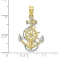 thumbnail image 2 of FJC Finejewelers 10k Yellow Gold Two-tone with Rhodium Anchor with Rope Charm, 2 of 5