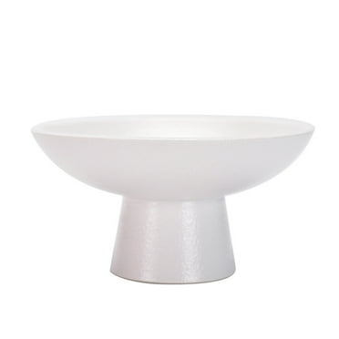ACDANC Ceramic Fruit Bowl,Vintage Decorative Dessert Tray, High-Footed Serving Plate for Tea Snacks,Cake,Multi-Purpose Dish,White