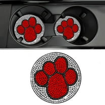 Car Saucer Dog Paw Print Cup Mat, Non-Slip, Heat Insulation, Universal Fit, Decorative and Functional Interior Accessory for Vehicle