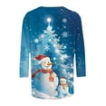 thumbnail image 5 of Gamivast Womens Christmas Shirts Casual 3/4 Sleeve Crew Neck Shirt Funny Holiday Snowman Trees Graphic Tee Xmas Party Pullover Outfits Fall Winter Loose Fitted Tops 5XL, 5 of 6