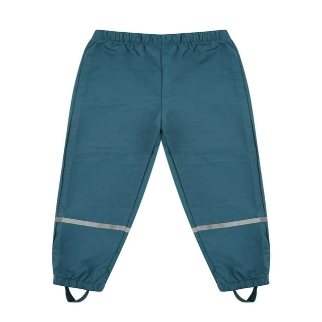 Kids Rain-Proof Pants High Elastic Waist Trousers Ankle-Banded Pants
