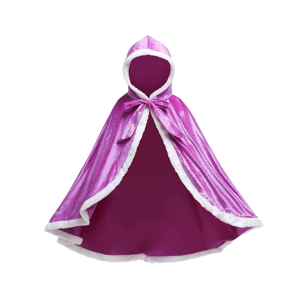 Capa Amigable con la Piel Fibra de Poliéster Adultos Niños Túnica con Capucha Manto de Moda Superficie Lisa con Hebilla Fiestas Temáticas Prendas para la parte del cuerpo Violeta 150cm Guardurnaity AP011490-10