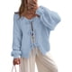 thumbnail image 1 of Suéter PRETTYGARDEN con Lazo Frontal, Tejido Grueso, Celeste, Talla M, 1 of 8