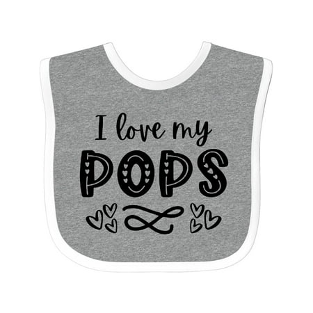 

Inktastic I Love My Pops with Hearts Gift Baby Boy or Baby Girl Bib