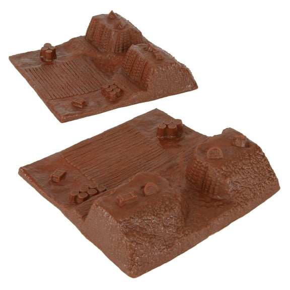 BMC Revolutionary War Redoubt Terrain - Brown 2pc Plastic Army Playset Accessory