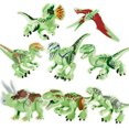 thumbnail image 4 of Juego de 8 piezas de dinosaurios jurásicos con bloqueo Tyrannosaurus Rex Spinosaurus Velociraptor Stegosaurus Bloques de construcción para niños, 4 of 4