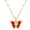 Gold Plated Red, variant on Women Stainless Steel Butterfly Necklace Butterflies Pendant Chain Bracelet With Zircon Gemstone Gold Plated Blue