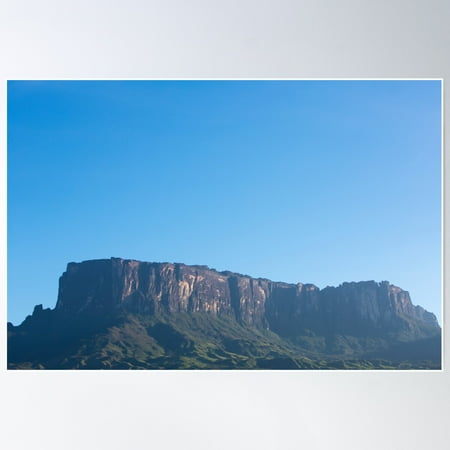 Kukenan Tepui Or Mount Roraima With Blue Sky In The Morning. Venezuela Poster Wall Art, Modern Wall Decor For Living Room Bedroom, 8x12 UNFRAMED