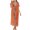 Orange, variant on Women Floral Patchwork V Neck Bathing Suit Cover Up Short Sleeve Beach Dress