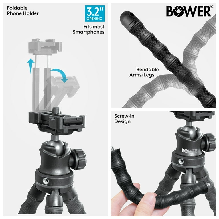 Bower 14- inch Grappling Vlogging Flexible Tripod with Ball Head