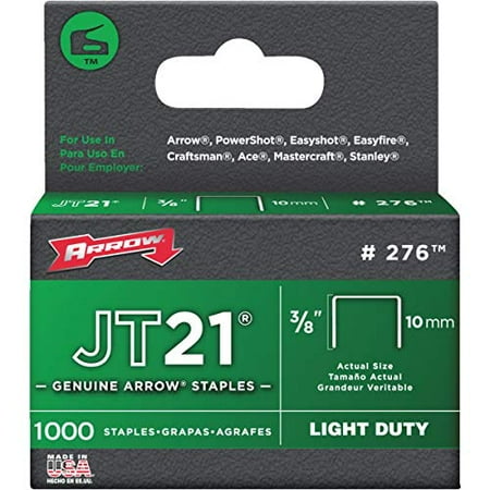 

5 Pack Arrow Fastener 276 JT21 3/8 Flat Crown Light Duty Staples 1000 per Package