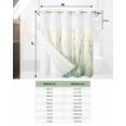 thumbnail image 6 of No Hook Shower Curtains with Snap in Liner, Spring Green Plant Waterproof Fabric Shower Curtain, Botanical Watercolor Leaf Double Layers & See-Through Top Window Bathroom Curtains 66''x72'', 6 of 6