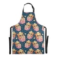 thumbnail image 2 of Kitchen Apron with 2 Pockets Adjustable waterproof Cooking Aprons for Women Men Chef Cute Bear in Popcorn, 2 of 7