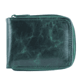 thumbnail image 1 of Cartera Hombre Piel Genuina Cierre Seguro Monedas Interiores en Tela Verde, 1 of 7