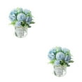 thumbnail image 2 of Bewildely Flores artificiales de hortensia de seda de bajo mantenimiento, 2 uds., para interior o exterior, fáciles de limpiar Type11 NO11, 2 of 6