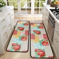 thumbnail image 4 of Kitchen Rugs Sets Of 2,Pioneer Flower Floral Print Pattern Anti Fatigue Kitchen Mat Rugs Non Slip Washable,Decorative Kitchen Floor Mats for Kitchen,Sink,Laundry,17"x47"+17"x47", 4 of 5
