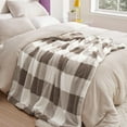 thumbnail image 4 of Gentlesoft Brown Plaid Blanket for Christmas, Gingham Winter Bedding Sherpa Fleece Thick Warm Throw Blanket Cozy Gifts for Women, Men, Kids, Teen Girls & Boys, Grandkids Gifts, 50"x60", Brown, 4 of 8