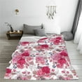 thumbnail image 5 of Pofeuu Peonies And Roses Print Ultra-Soft Micro Fleece Blanket,for Bed Or Sofa,All Season Throw Blankets Flannel Blanket-80"x60", 5 of 7