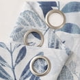 thumbnail image 2 of Bohogeo Linen Curtains for Living Room 84 inch Length Leaf Print Botanical Sheer Curtains Natural Texture Soft Touch Light Filtering Privacy Protect Drapes, Blue, 55" Wide, Set of 2 Panel, 2 of 6