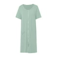 thumbnail image 4 of CAIXIA Robes For Women Plush Women's Soft Casual Nightgown Loose Fit Short Sleeve Sleepwear Comfortable Robe for Home, 4 of 6
