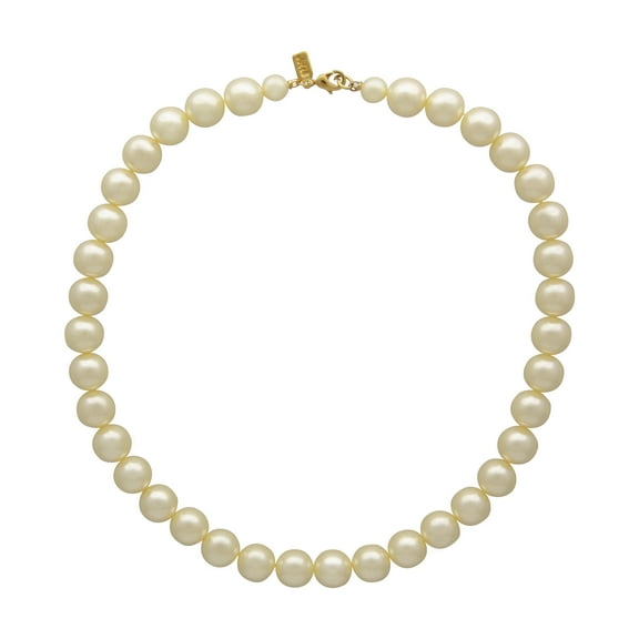 1928 Jewelry Women's White 12mm Faux Pearl Strand Necklace 18"
