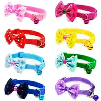 Walbest Dog Collar with Bow Tie - Adjustable Polyester Design Handmade - Cute Fashion for Large Medium Small Dogs