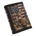 thumbnail image 2 of CHAQLIN US Flag & Deer Head with Leaf Camouflage Pattern Children's Wallet for Sports, Elastic Polyester Trifold Card Wallet with Easy to Access Large Capacity Kids Trifold Wallet, 2 of 7