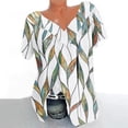 thumbnail image 3 of Blusas de Manga Corta para las Mujeres con Cuello en V Impreso Suéter Casual Top, Blusas para las Mujeres Casual, 3 of 4