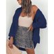 thumbnail image 5 of Blusa de manga larga de gran tamaño con cuello vuelto y un solo pecho con bolsillo frontal para mujer, blusa informal de gran tamaño para verano, 5 of 7