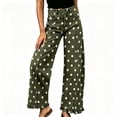 thumbnail image 2 of VBVC Women's Polka Dot Jeans with Pockets , Ruffle Hem Wide Leg Denim Pants For Women, S-L, 2 of 6