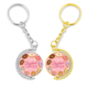 thumbnail image 1 of Dona Circle Western postre comida Anillo de oro de metal llavero llavero, 1 of 4