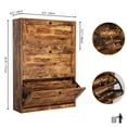 thumbnail image 2 of RichYa Shoe Cabinet with 3 Flip Drawers, Freestanding Shoe Rack for Entryway, Hallway, Living Room,Antique Colour, 2 of 10