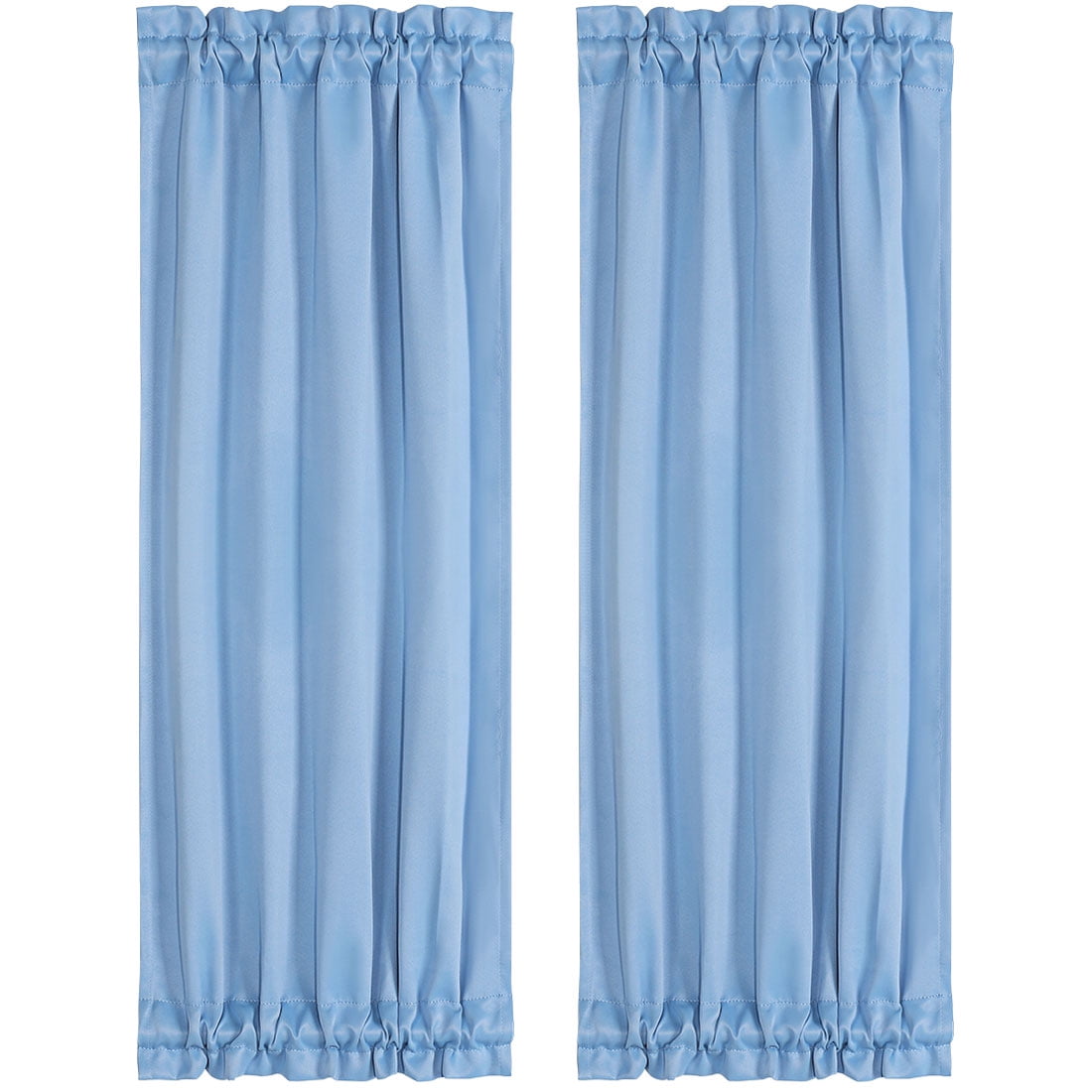Unique Bargains 2Pack Room Darkening Blackout Curtains Sky Blue 25" x 72"