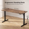 thumbnail image 3 of Gylador Electric Standing Desk, 55''x24'' Height Adjustable Desk with Memory Preset, Stand up Desk with Electric Lift, Electric Desk for Home, Computer Desk, Office Desk, 2 Boards, Brown, 3 of 9
