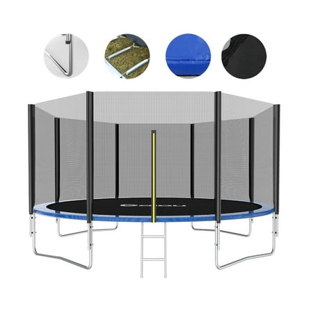 Zimtown 14 Feet Big Round Trampoline With Safety Enclosure Net Pp