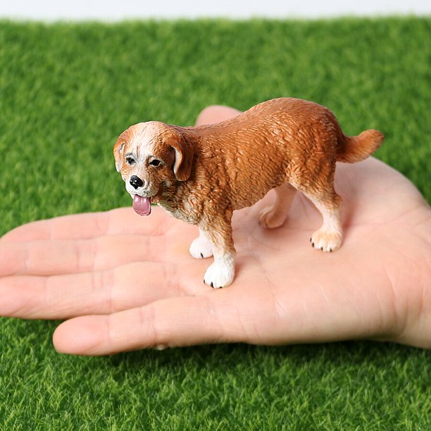 Simulación Retriever, collie, Bull Terrier, Boxer, St Bernard Dog Animal Model figuras figuritas decoración del hogar regalo para niños pequeños qym unisex